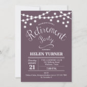 Mauve Lavender Rustic Rentirement Party Einladung (Vorderseite)