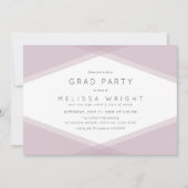 Mauve Layered Geometric & Dark Lila Grad Party Einladung (Vorderseite)