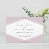 Mauve Layered Geometric & Dark Lila Grad Party Einladung (Stehend Vorderseite)