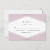 Mauve Layered Geometric & Dark Lila RSVP Karte (Vorderseite)