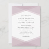Mauve Layered Geometric & Dark Lila Wedding Einladung (Vorderseite)