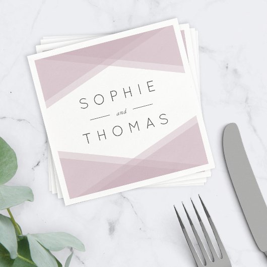 Mauve Layered Geometric Wedding Serviette