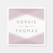 Mauve Layered Geometric Wedding Serviette (Vorderseite)