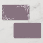 Mauve Leaf Motif Erntedank Flat Platzkarte (Vorne/Hinten)