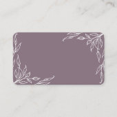 Mauve Leaf Motif Erntedank Flat Platzkarte (Vorderseite)