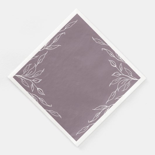 Mauve Leaf Motif Erntedank Party Serviette (Ecke)