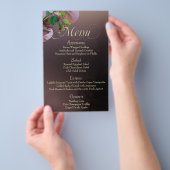 Mauve Leafy Dreams Wedding Menu Flyer (Handgriff)