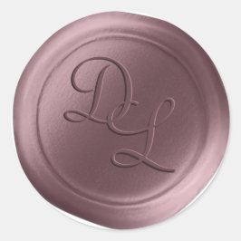 Mauve Lila 2 Letter Monogram Wax Siegel Stickers