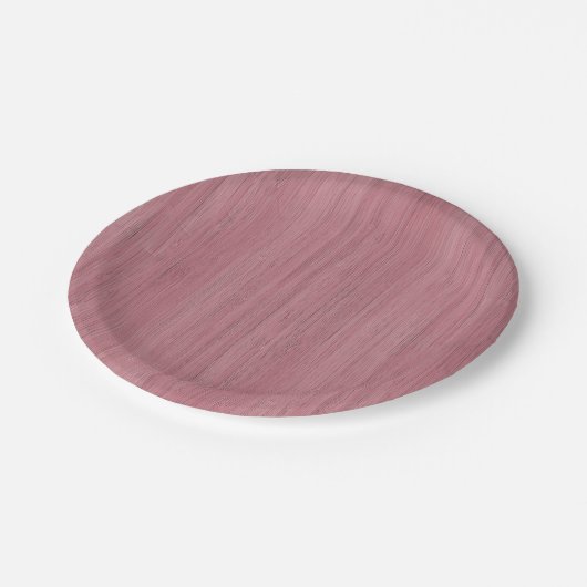 Mauve Lila Bamboo-Holzkörner-Look Pappteller (Schrägansicht)