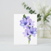 Mauve Lila Blume Postkarte (Stehend Vorderseite)