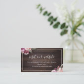 Mauve lila blumengeschmückte Website einfügen Kart Platzkarte (Stehend Vorderseite)