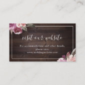 Mauve lila blumengeschmückte Website einfügen Kart Platzkarte (Vorderseite)