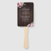 Mauve lila, blumengeschmücktes Hochzeitsprogramm Fächer (Vorderseite)