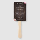 Mauve lila, blumengeschmücktes Hochzeitsprogramm Fächer (Rückseite)