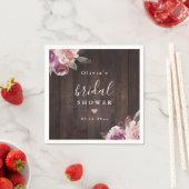 Mauve lila, blumengeschmücktes rustikales Brautpar Serviette (Beispiel)