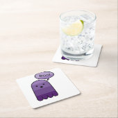 Mauve Lila Boo Ghost Square Paper Untersetzer (Vor Ort)