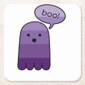 Mauve Lila Boo Ghost Square Paper Untersetzer (Vorderseite)