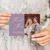 Mauve Lila Elegant Script Chic Wedding Vielen Dank Postkarte