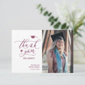 Mauve Lila Elegantes Skript Minimalistischer Absch Dankeskarte (Stehend Vorderseite)