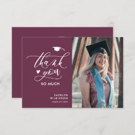 Mauve Lila Elegantes Skript Minimalistischer Absch Dankeskarte