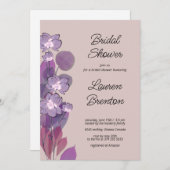 Mauve lila Errötung Brautparty Einladung (Vorne/Hinten)