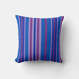 Mauve, Lila, Marine, blaue Liegestühle Streifen Kissen