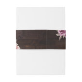 Mauve lila & maulbeerblumengeschmückte Hochzeit au Einladungsbanderole (Rückseitenbeispiel)