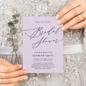 Mauve Lila Modern Script Einfaches Brautparty Einladung