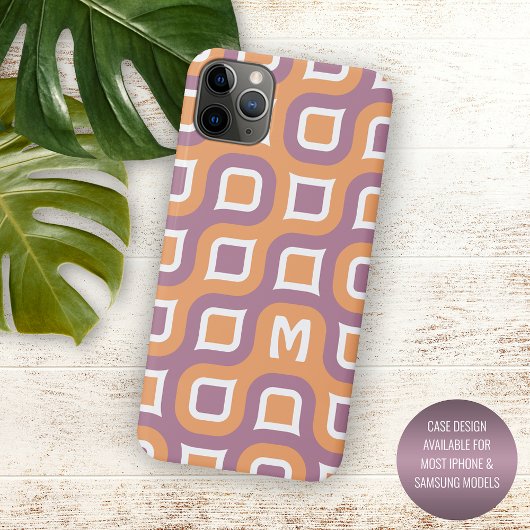 Mauve Lila Peach Orange White Jahrhunderts Muster Case-Mate iPhone Hülle