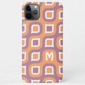 Mauve Lila Peach Orange White Jahrhunderts Muster iPhone Hülle (Rückseite)