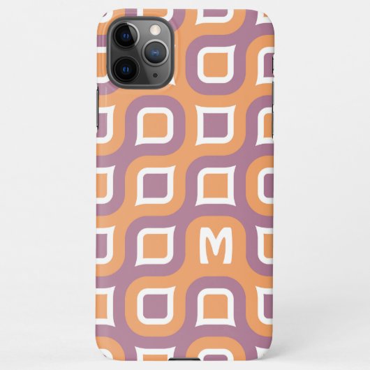 Mauve Lila Peach Orange White Jahrhunderts Muster iPhone Hülle (Rückseite)