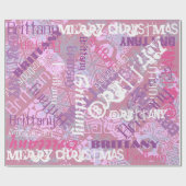 Mauve Lila rosa Namensmuster jedes Mal Geschenkpapier (Flach)