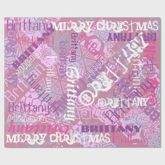 Mauve Lila rosa Namensmuster jedes Mal Geschenkpapier (Flach)