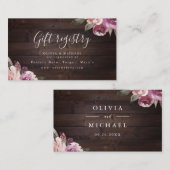 Mauve lila rustikales Brautparty Platzkarte (Vorne/Hinten)