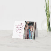 Mauve Lila Script Minimalistisch Foto Abschluss Dankeskarte (Vorderseite)