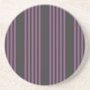 Mauve lila und Holzkohle 5 Streifen Muster Getränkeuntersetzer