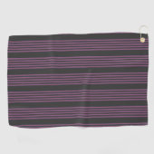 Mauve lila und Holzkohle 5 Streifen Muster Golfhandtuch (Horizontal)