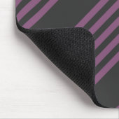 Mauve lila und Holzkohle 5 Streifen Muster Mousepad (Ecke)