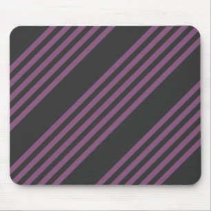 Mauve lila und Holzkohle 5 Streifen Muster Mousepad