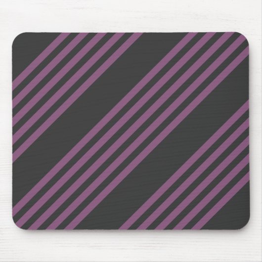 Mauve lila und Holzkohle 5 Streifen Muster Mousepad (Vorne)