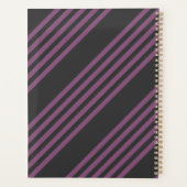 Mauve lila und Holzkohle 5 Streifen Muster Planer (Rückseite)