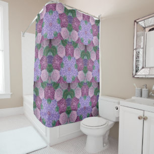Mauve Lila und rosa Hydrangea Duschvorhang