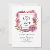 Mauve Lila Watercolor Hydrangeas Blumenrahmen Save The Date (Vorderseite)