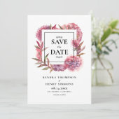 Mauve Lila Watercolor Hydrangeas Blumenrahmen Save The Date (Stehend Vorderseite)