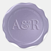 Mauve lila Wax Siegel Sticker Monogramm, (Vorderseite)