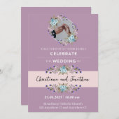 Mauve Lila Wedding Einladung (Vorne/Hinten)