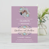 Mauve Lila Wedding Einladung (Stehend Vorderseite)