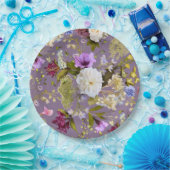 Mauve Lila Wedding Real Floral Pappteller (Party)