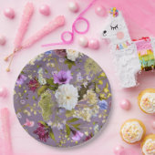 Mauve Lila Wedding Real Floral Pappteller (Party)