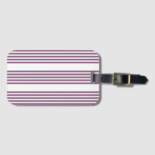 Mauve lila-weiß-Streifen Muster Gepäckanhänger